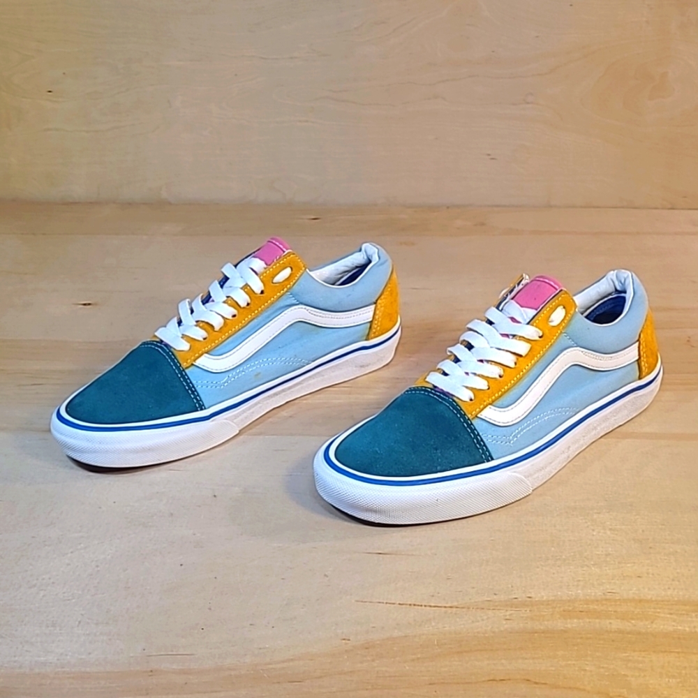 Vans Old Skool Color Block Canvas/Suede Multicolored Unisex Athletic Shoes - Picture 4 of 10